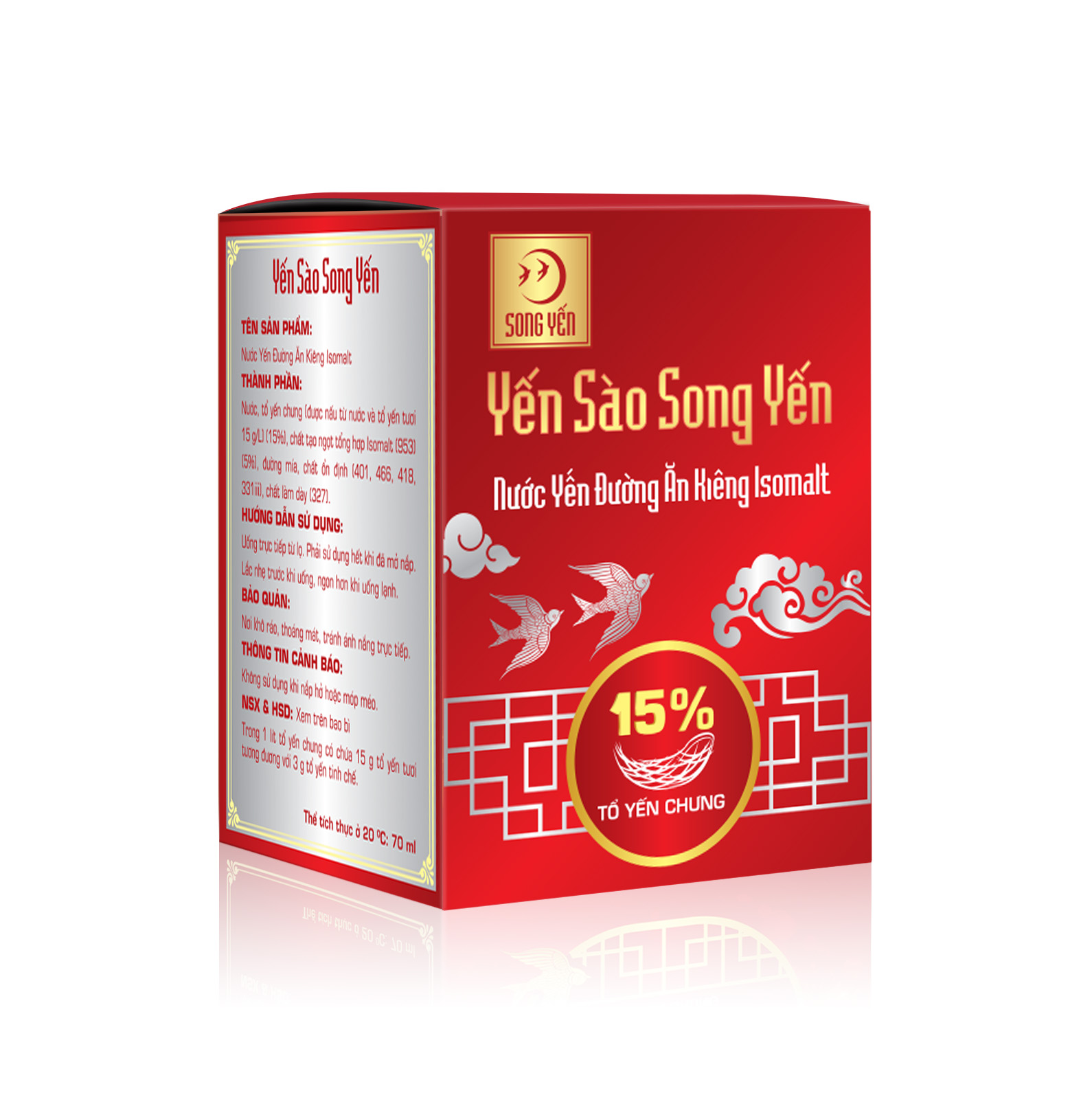 Nước Yến Đường Ăn Kiêng Isomalt (Tổ yến chưng 15%) Hộp 1 lọ 70ml